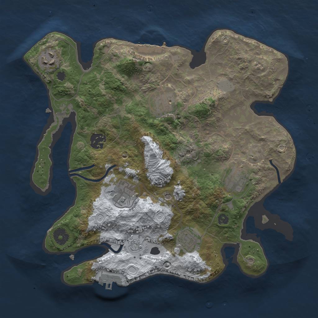 Rust Map: Procedural Map, Size: 3000, Seed: 871483642, 15 Monuments