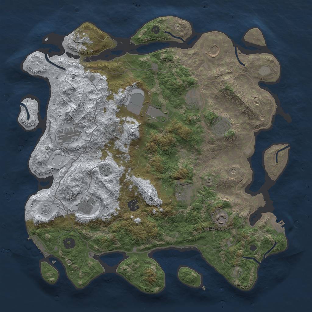 Rust Map: Procedural Map, Size: 4000, Seed: 588, 19 Monuments