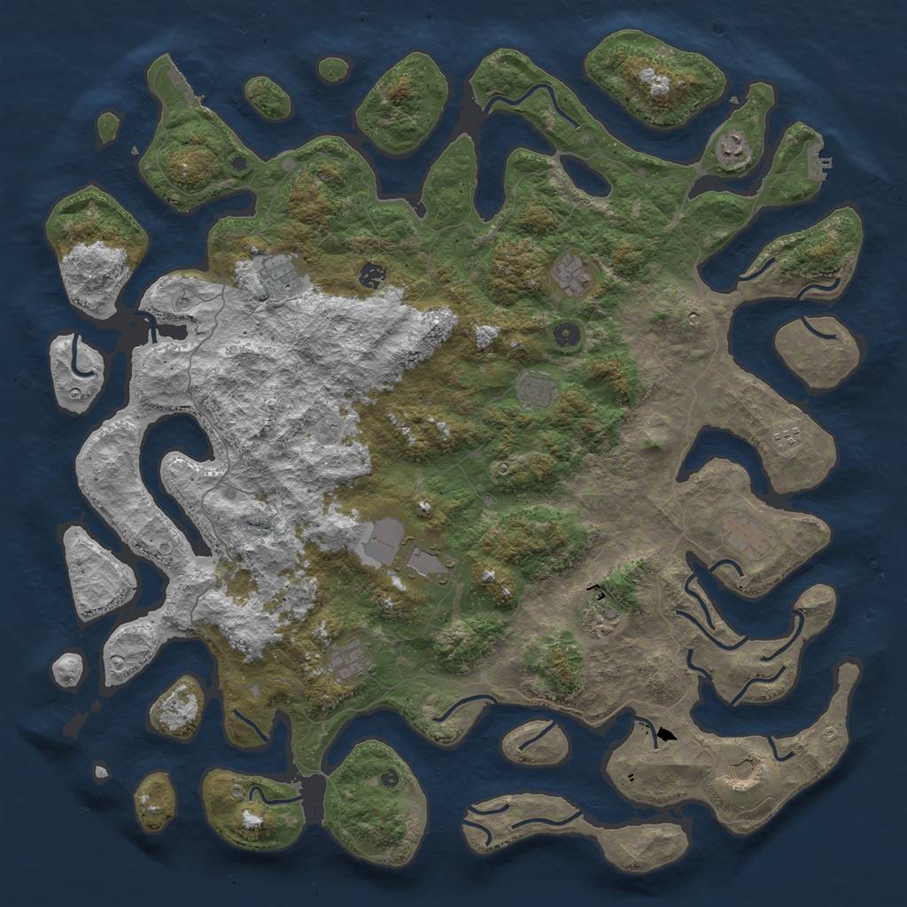 Rust Map: Procedural Map, Size: 5250, Seed: 2021070100, 16 Monuments