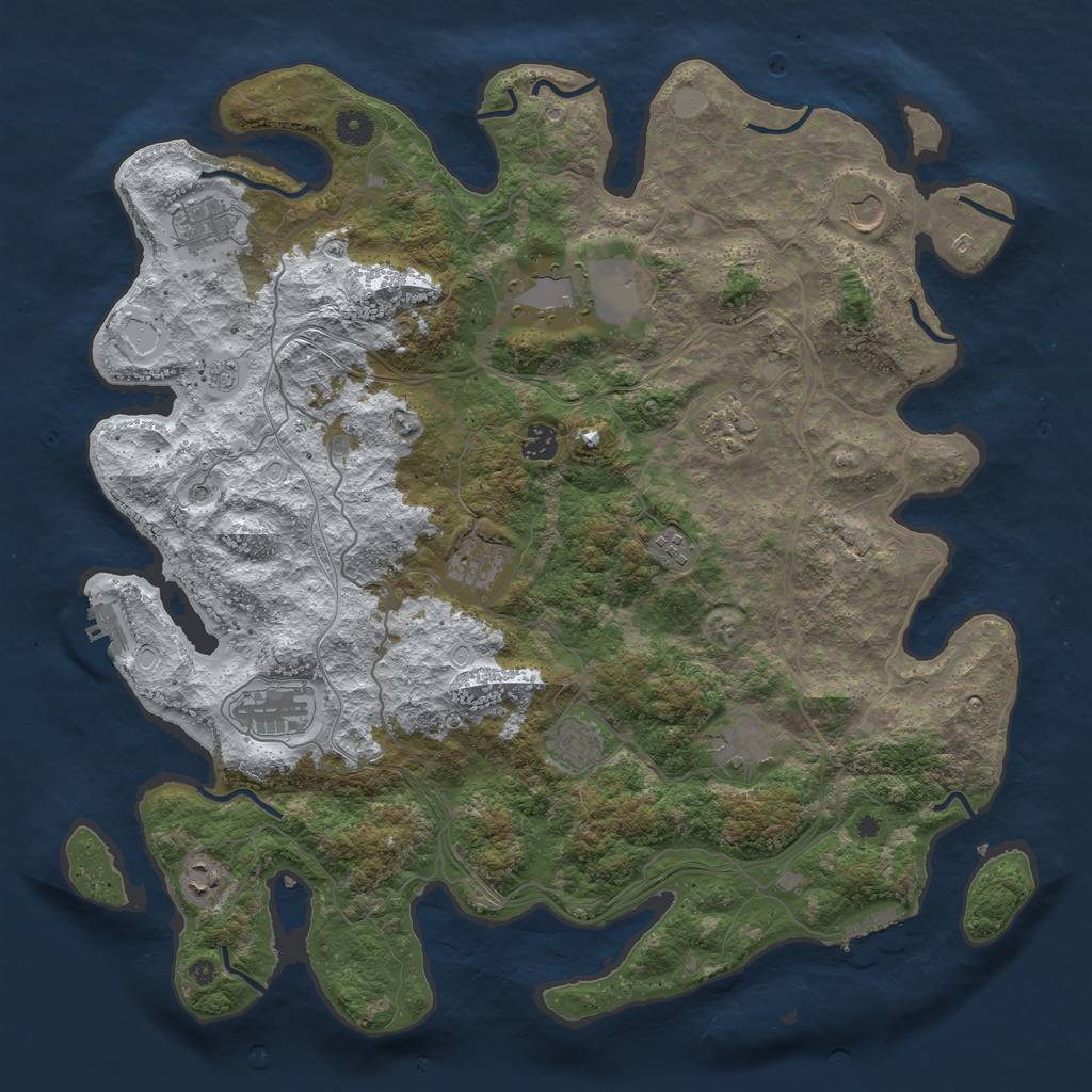 Rust Map: Procedural Map, Size: 4400, Seed: 1576723544, 20 Monuments