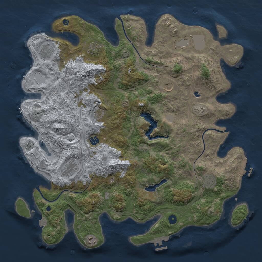 Rust Map: Procedural Map, Size: 4400, Seed: 1576723544, 16 Monuments