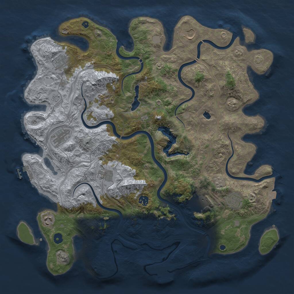 Rust Map: Procedural Map, Size: 4400, Seed: 1576723544, 16 Monuments