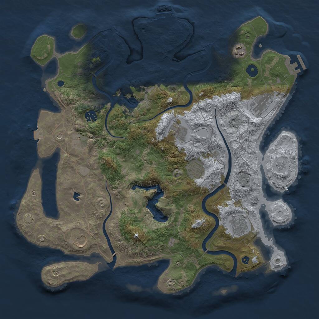 Rust Map: Procedural Map, Size: 4000, Seed: 185057, 15 Monuments