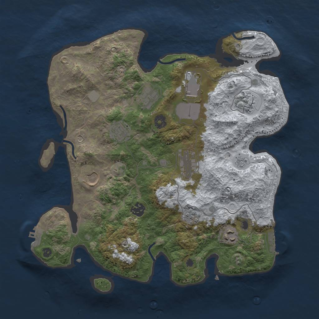 Rust Map: Procedural Map, Size: 3501, Seed: 35840, 18 Monuments