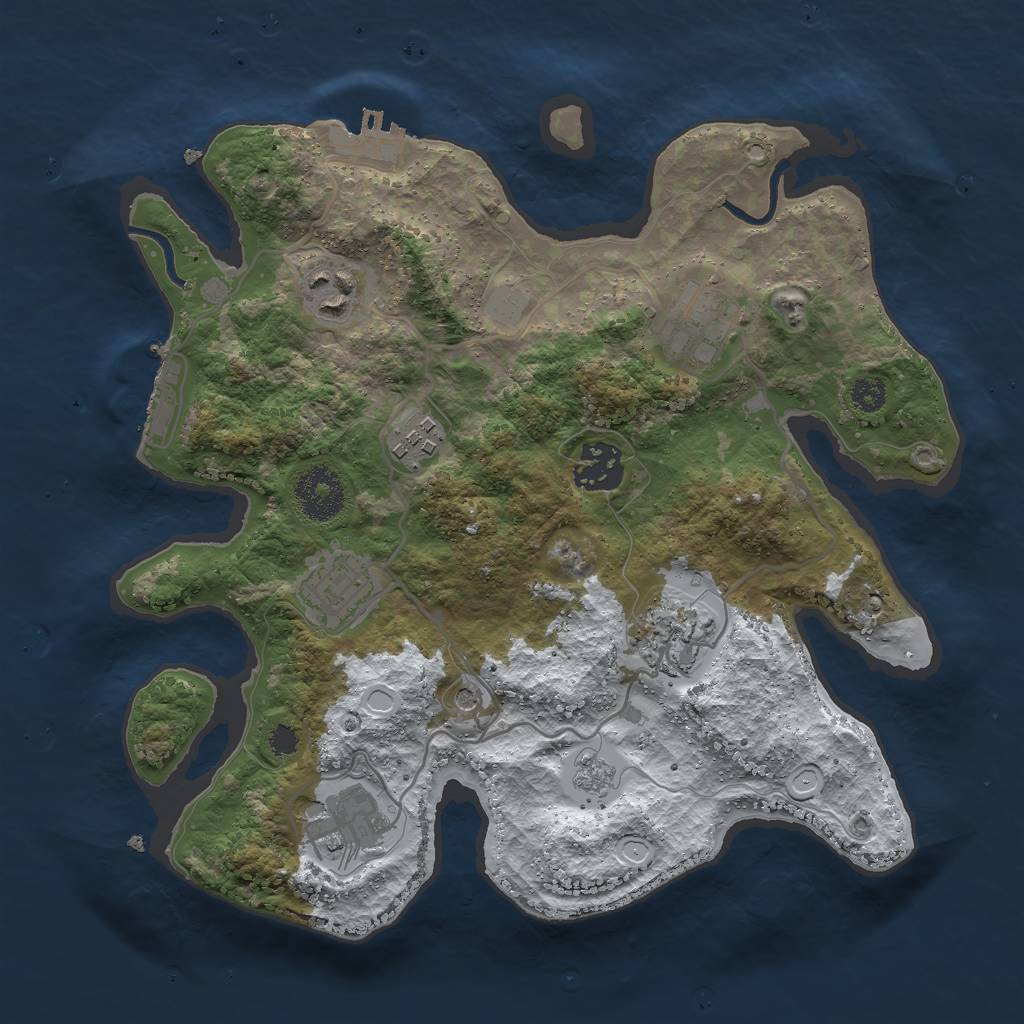 Rust Map: Procedural Map, Size: 2985, Seed: 5200, 16 Monuments