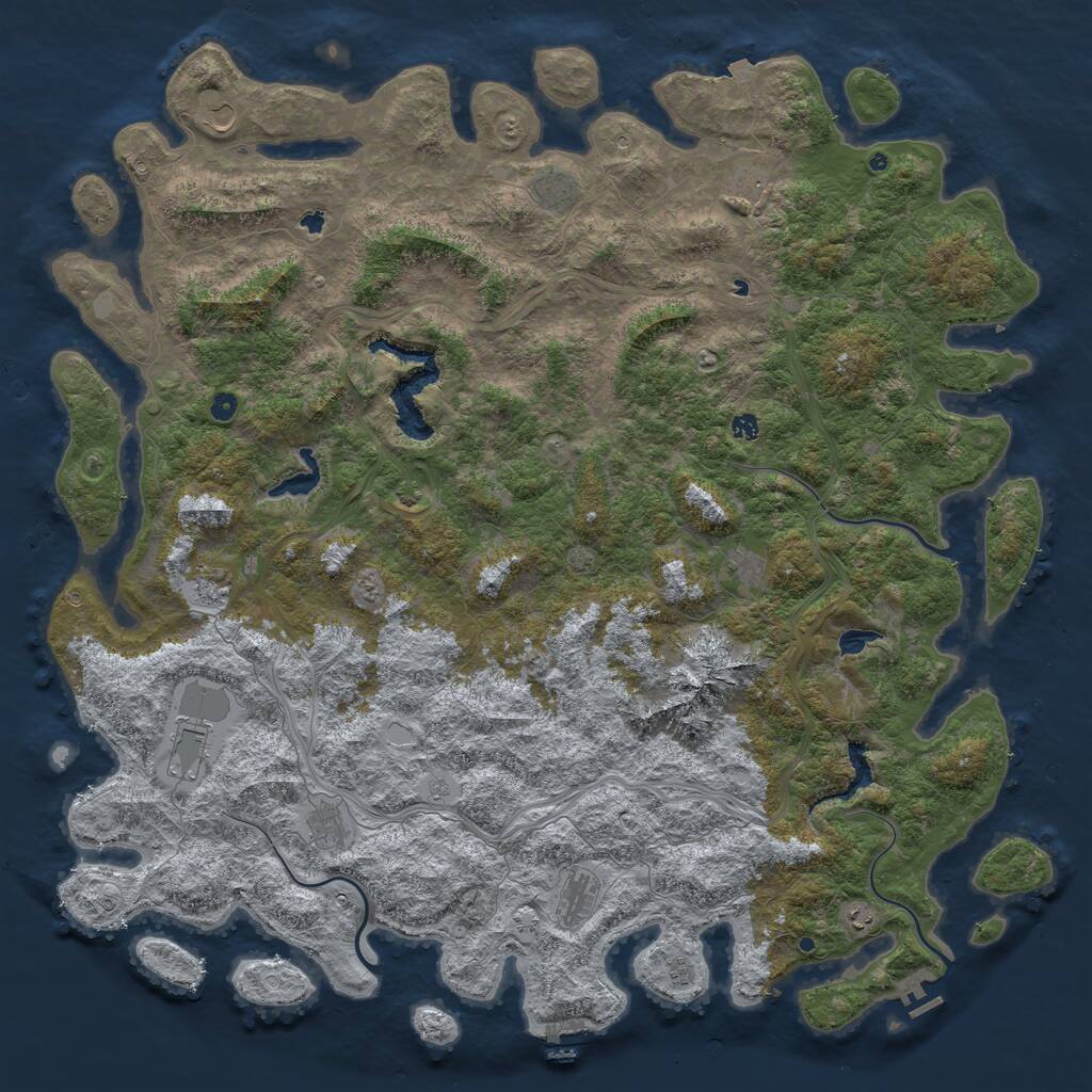 Rust Map: Procedural Map, Size: 6000, Seed: 972088097, 17 Monuments