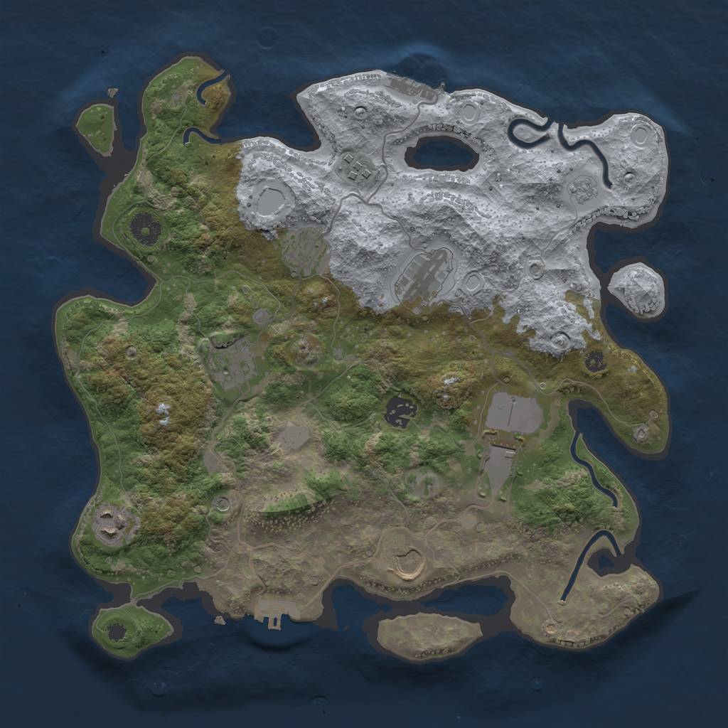 Rust Map: Procedural Map, Size: 3500, Seed: 981152, 17 Monuments