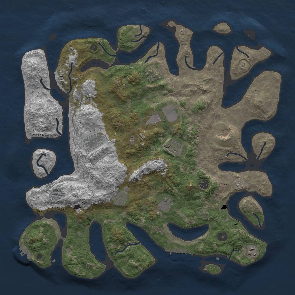 Rust Map: Procedural Map, Size: 4500, Seed: 831970548, 15 Monuments