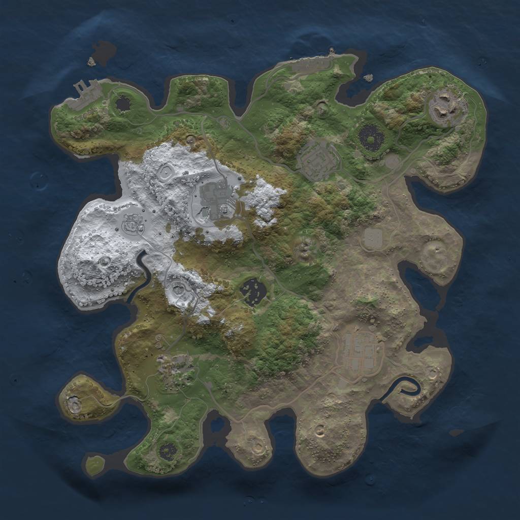 Rust Map: Procedural Map, Size: 3000, Seed: 121886396, 15 Monuments