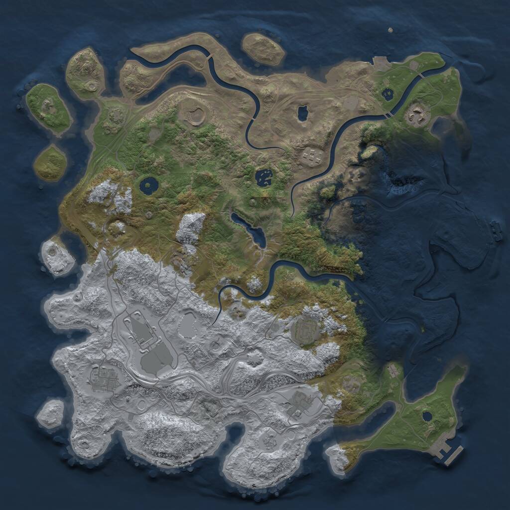 Rust Map: Procedural Map, Size: 4250, Seed: 316109222, 15 Monuments