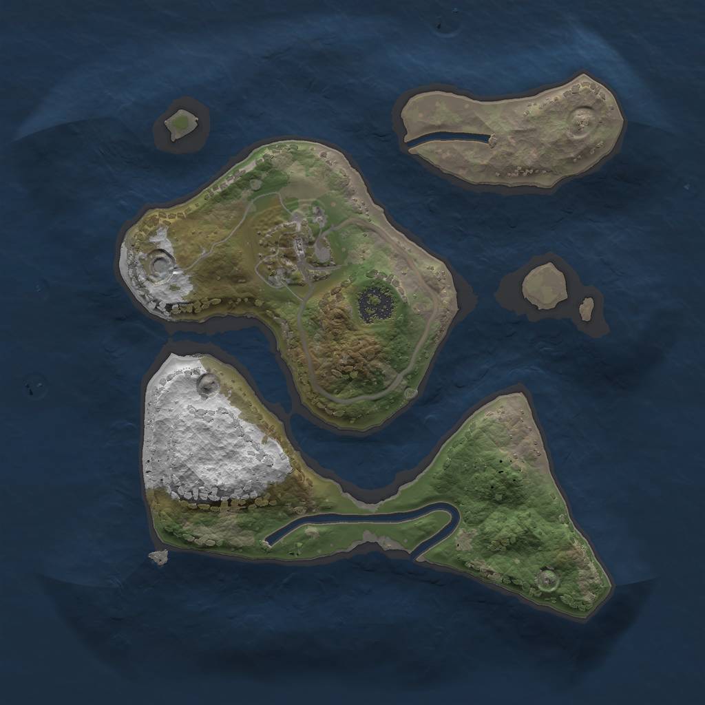 Rust Map: Procedural Map, Size: 2000, Seed: 332728799, 3 Monuments