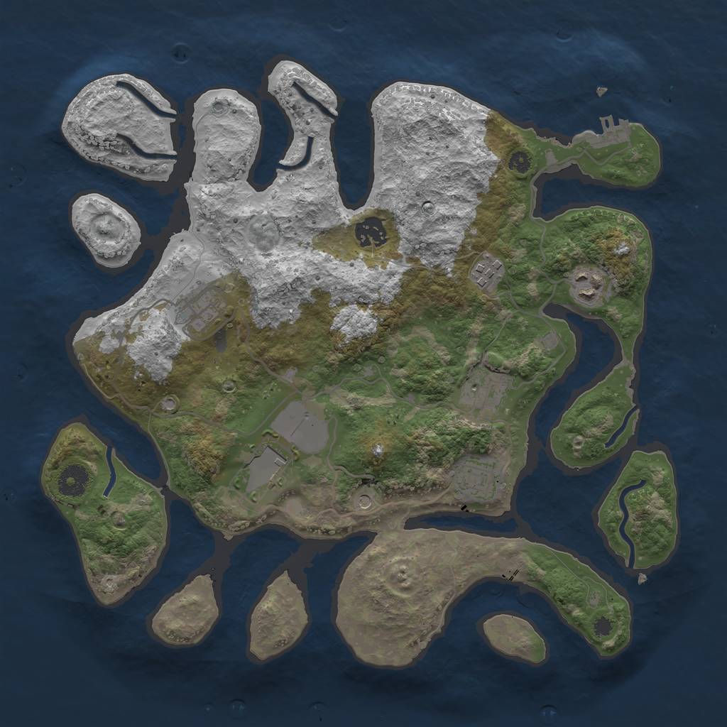 Rust Map: Procedural Map, Size: 3500, Seed: 16271, 11 Monuments