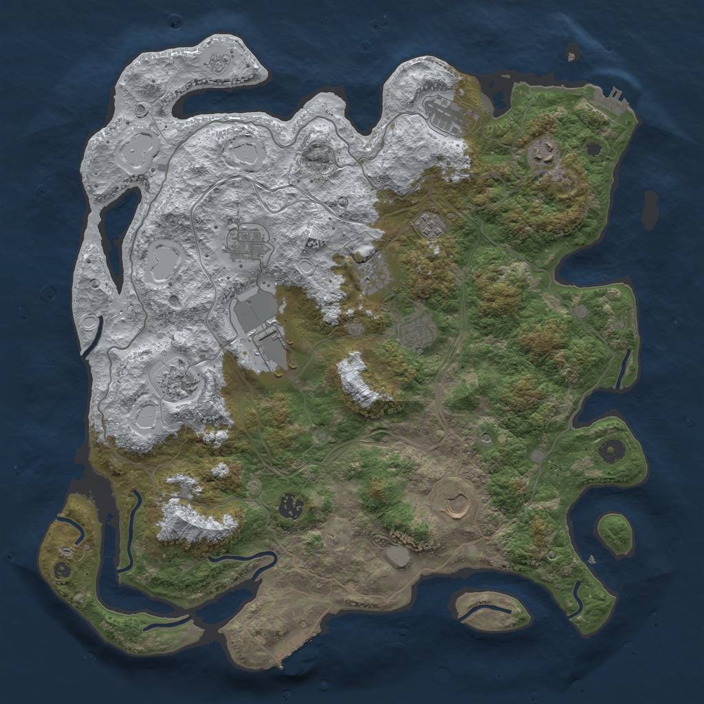 Rust Map: Procedural Map, Size: 4250, Seed: 434452342, 19 Monuments