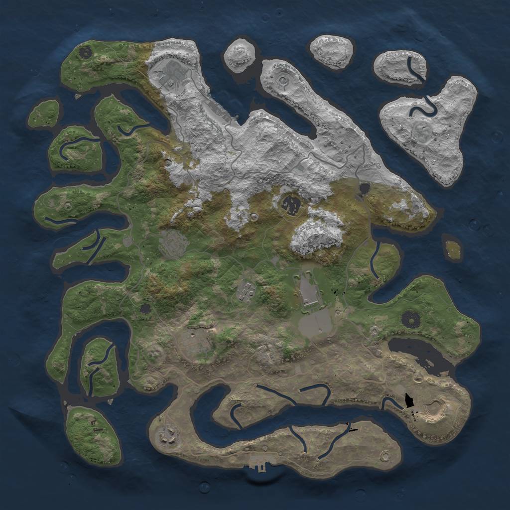 Rust Map: Procedural Map, Size: 4100, Seed: 87654322, 13 Monuments
