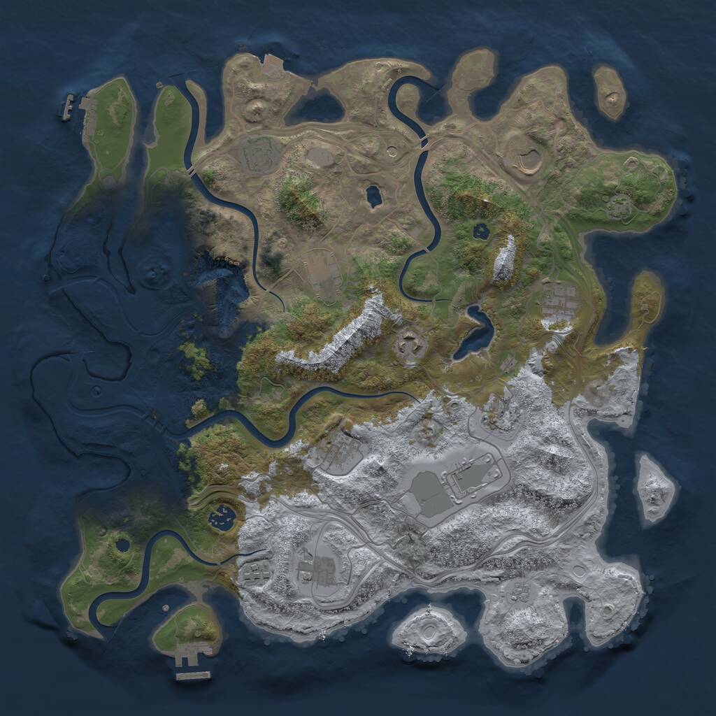 Rust Map: Procedural Map, Size: 4250, Seed: 686545, 17 Monuments