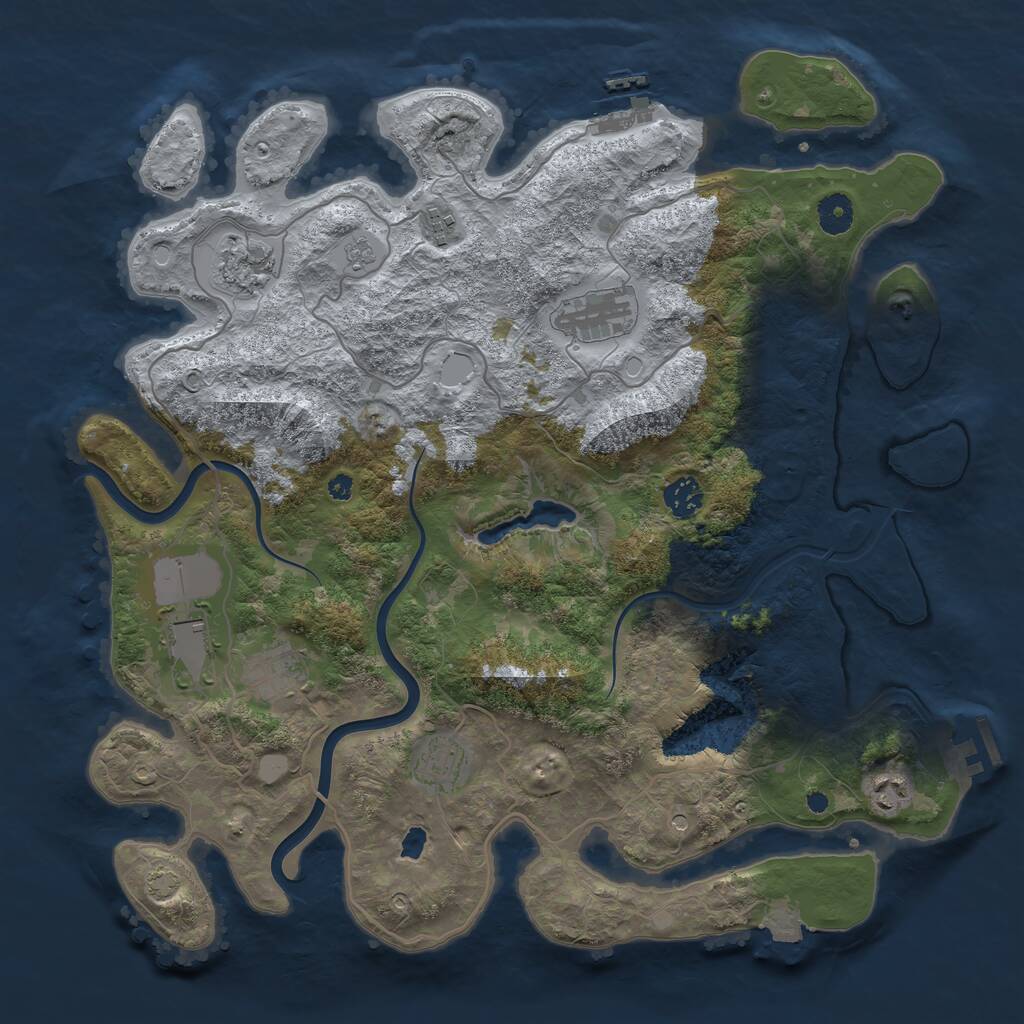 Rust Map: Procedural Map, Size: 4000, Seed: 45879124, 14 Monuments