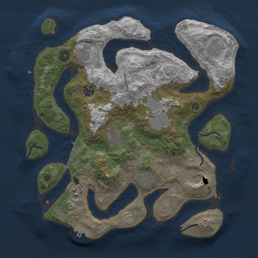 Rust Map: Procedural Map, Size: 3500, Seed: 566292, 14 Monuments