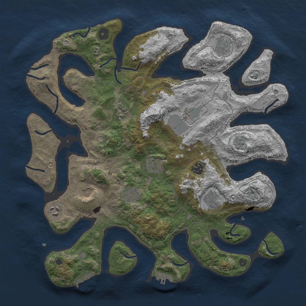 Rust Map: Procedural Map, Size: 4000, Seed: 590830, 15 Monuments