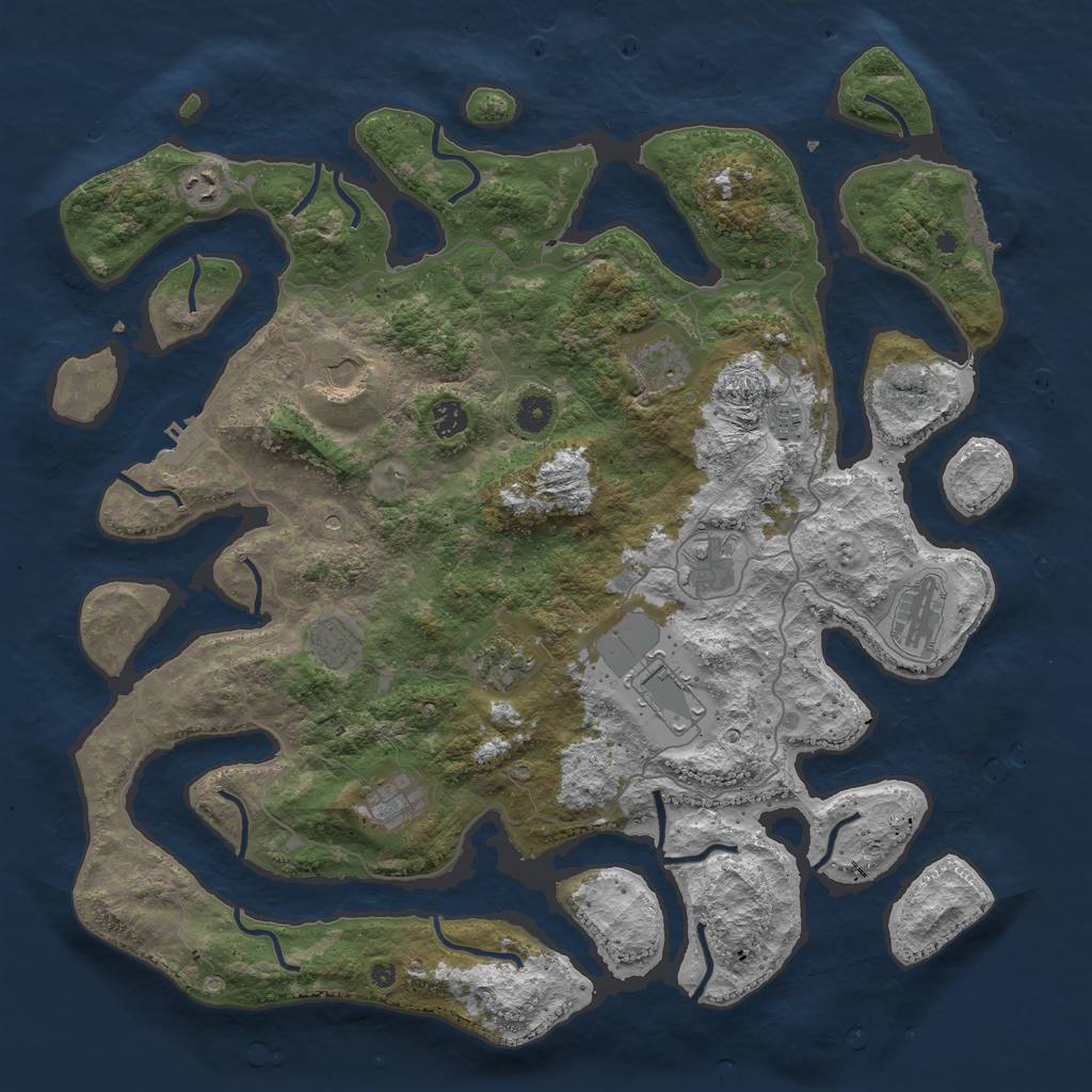 Rust Map: Procedural Map, Size: 4500, Seed: 1666751835, 16 Monuments