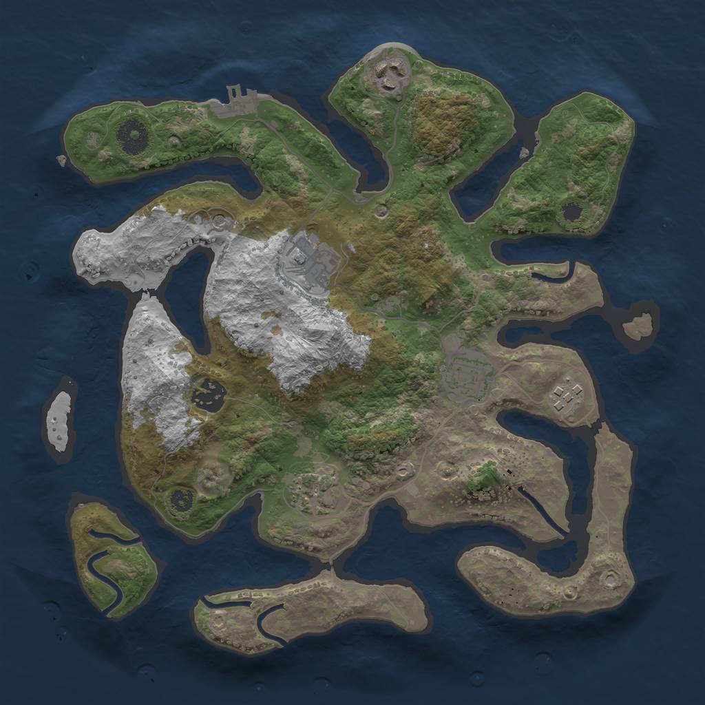 Rust Map: Procedural Map, Size: 3200, Seed: 512562, 10 Monuments