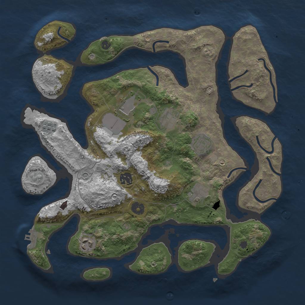 Rust Map: Procedural Map, Size: 3500, Seed: 217172, 11 Monuments