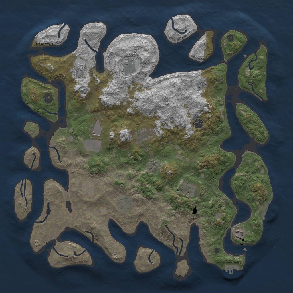 Rust Map: Procedural Map, Size: 4500, Seed: 546876423, 15 Monuments