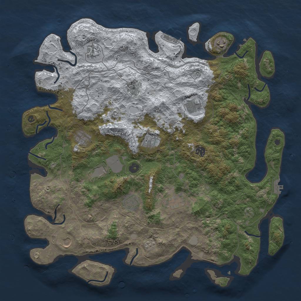 Rust Map: Procedural Map, Size: 4500, Seed: 1062106969, 20 Monuments