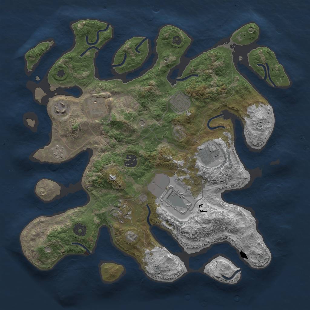 Rust Map: Procedural Map, Size: 3500, Seed: 9101982, 11 Monuments