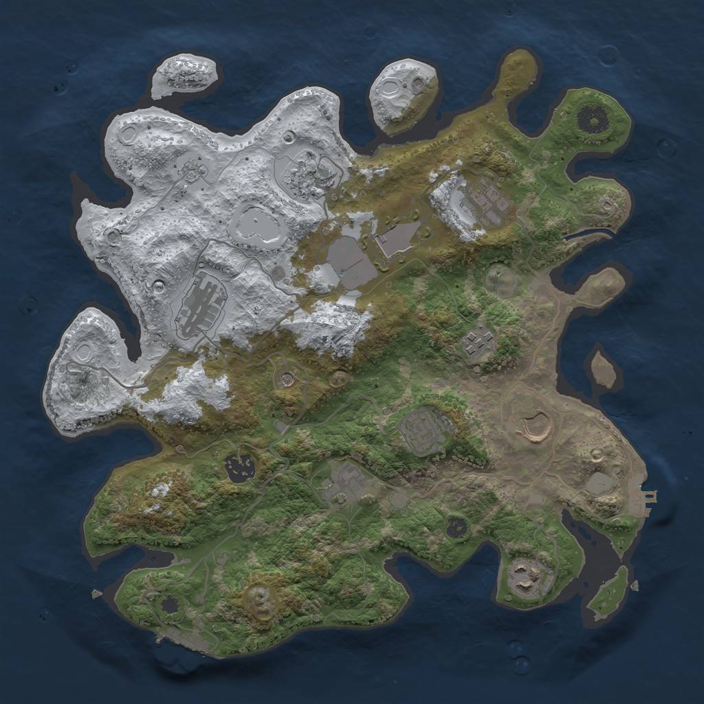 Rust Map: Procedural Map, Size: 3500, Seed: 494902588, 19 Monuments