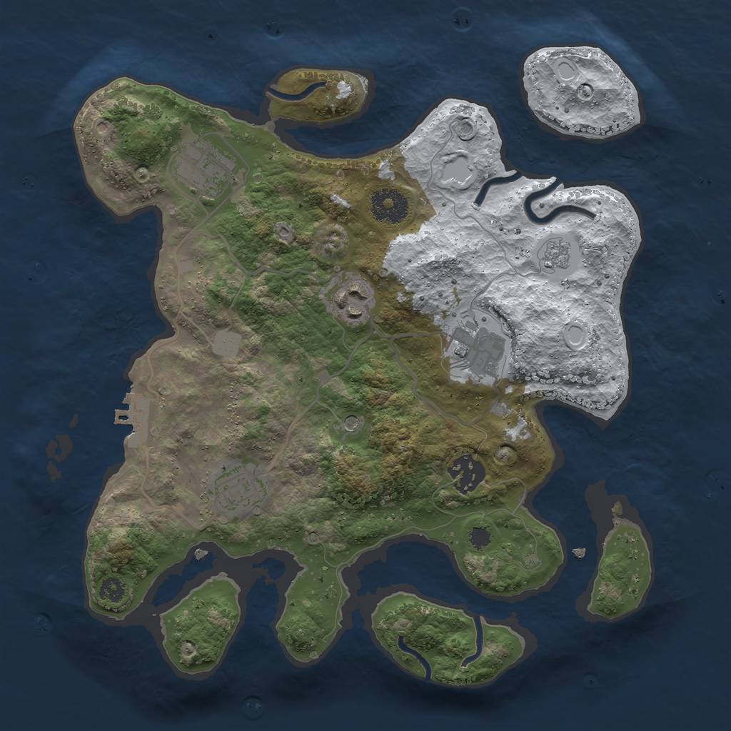 Rust Map: Procedural Map, Size: 3000, Seed: 892058471, 13 Monuments