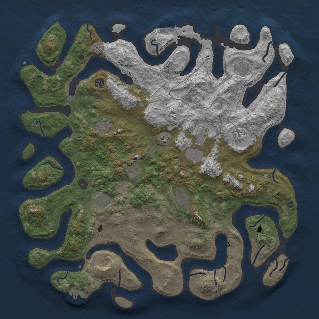 Rust Map: Procedural Map, Size: 4800, Seed: 65549874, 16 Monuments