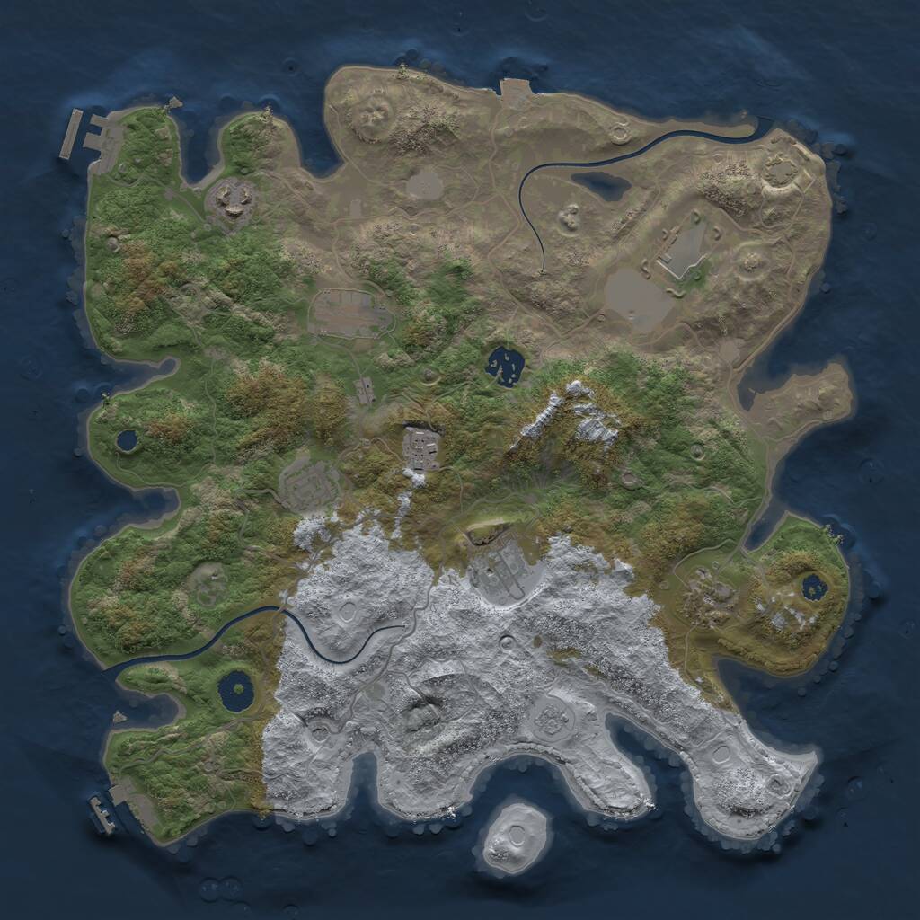 Rust Map: Procedural Map, Size: 3636, Seed: 931313139, 14 Monuments