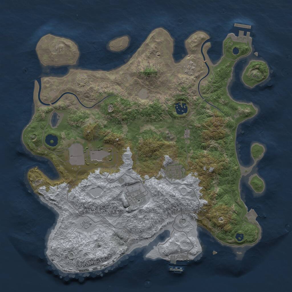 Rust Map: Procedural Map, Size: 3500, Seed: 2021070263, 11 Monuments