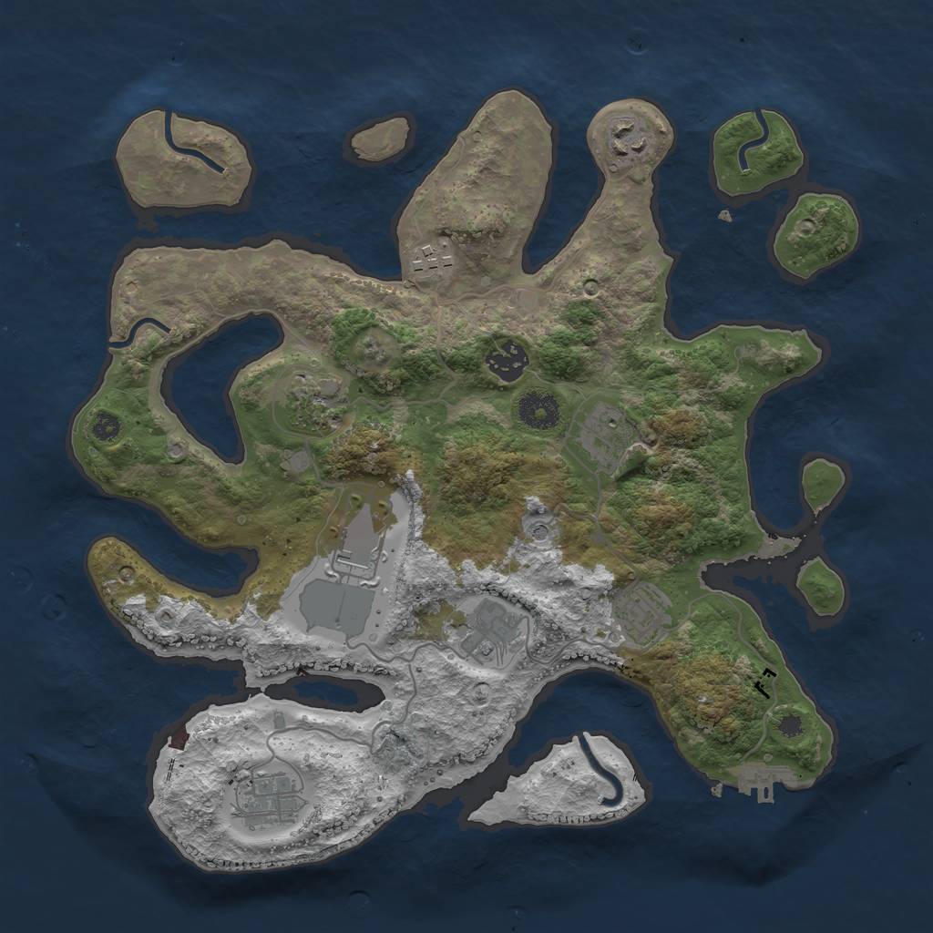 Rust Map: Procedural Map, Size: 3500, Seed: 2021070263, 13 Monuments