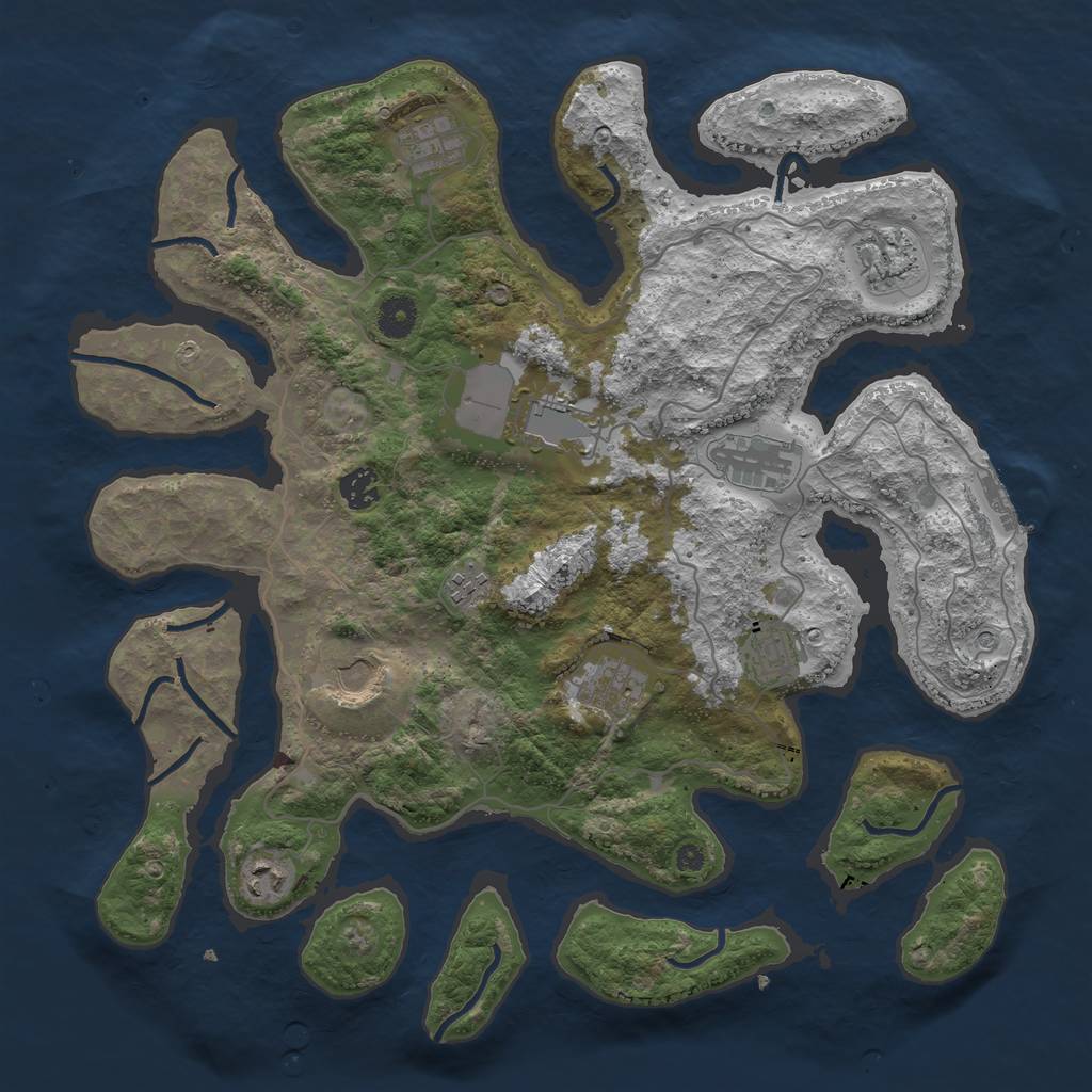 Rust Map: Procedural Map, Size: 4000, Seed: 6532, 14 Monuments