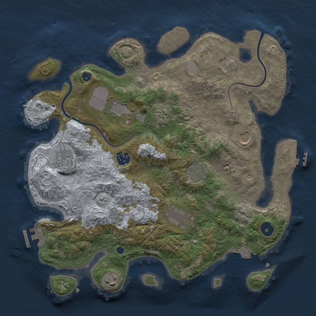 Rust Map: Procedural Map, Size: 3600, Seed: 337286145, 15 Monuments