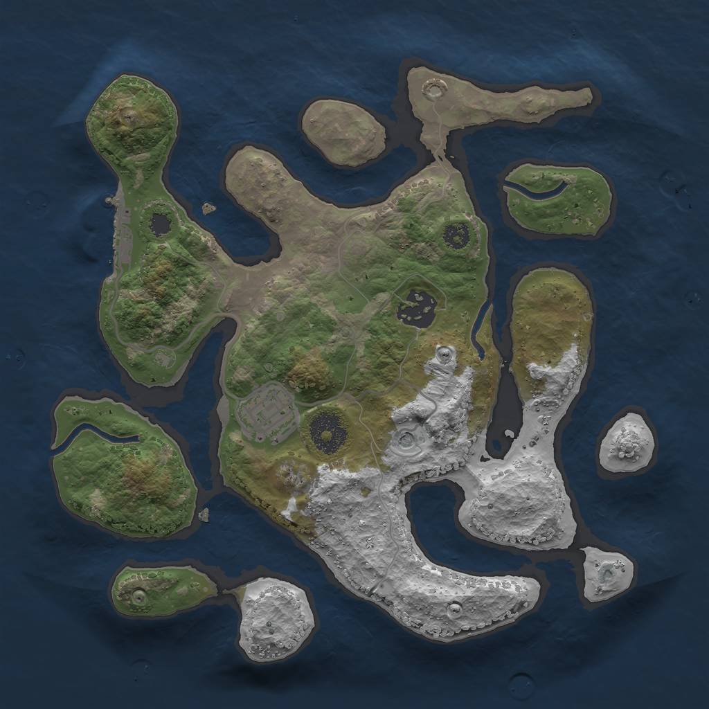 Rust Map: Procedural Map, Size: 2750, Seed: 86541313, 6 Monuments