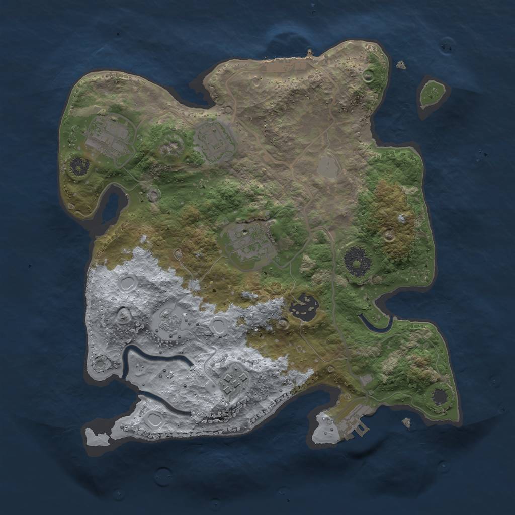 Rust Map: Procedural Map, Size: 2800, Seed: 2800, 13 Monuments