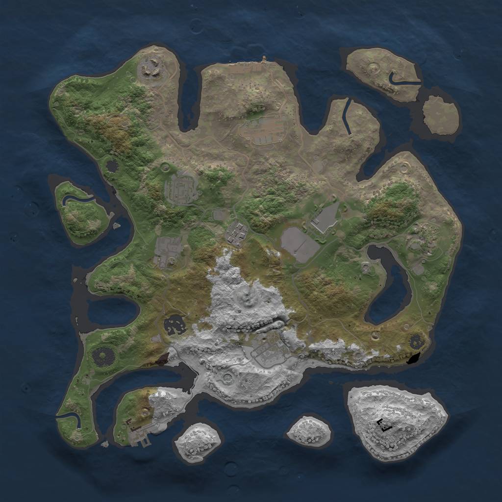 Rust Map: Procedural Map, Size: 3500, Seed: 960481038, 14 Monuments