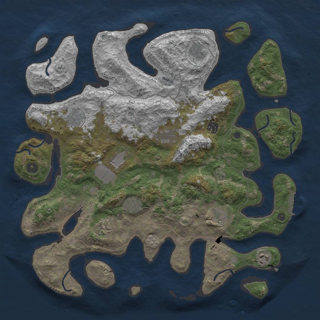 Rust Map: Procedural Map, Size: 4200, Seed: 7012021, 14 Monuments