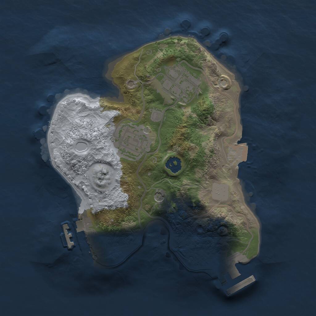 Rust Map: Procedural Map, Size: 2000, Seed: 991210954, 6 Monuments