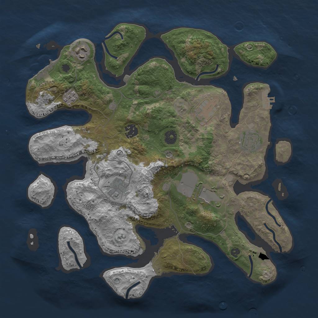 Rust Map: Procedural Map, Size: 3500, Seed: 1963558, 12 Monuments