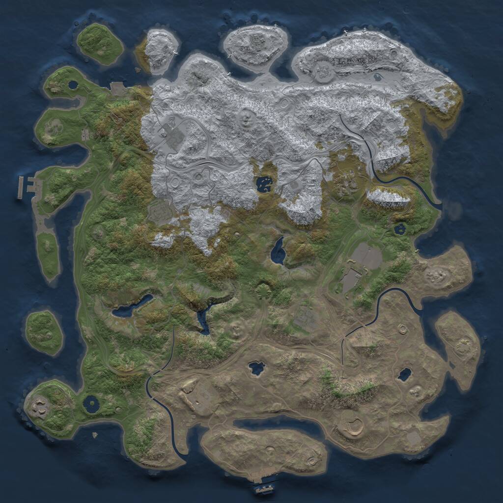 Rust Map: Procedural Map, Size: 4500, Seed: 1614725399, 16 Monuments