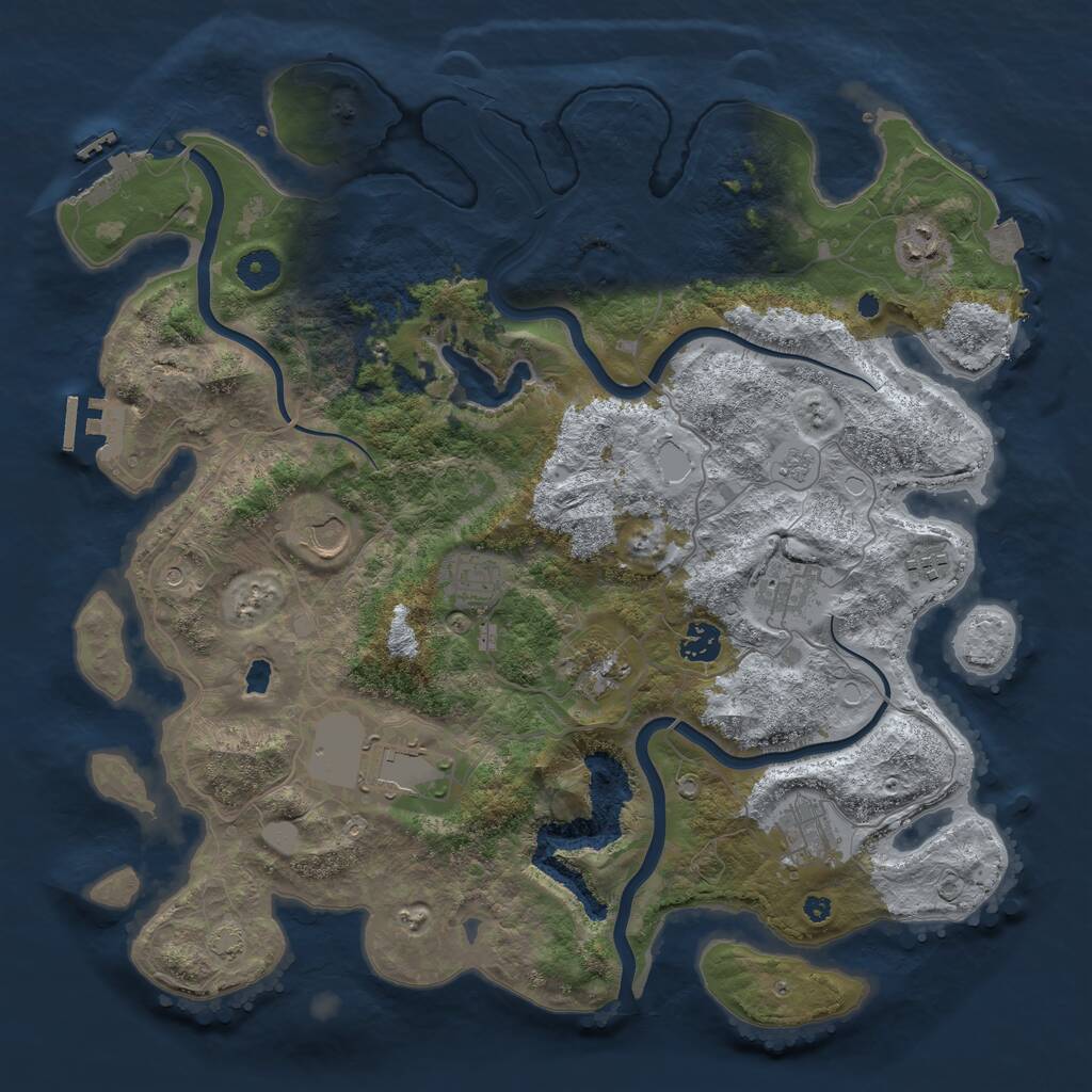 Rust Map: Procedural Map, Size: 4000, Seed: 1021999, 15 Monuments