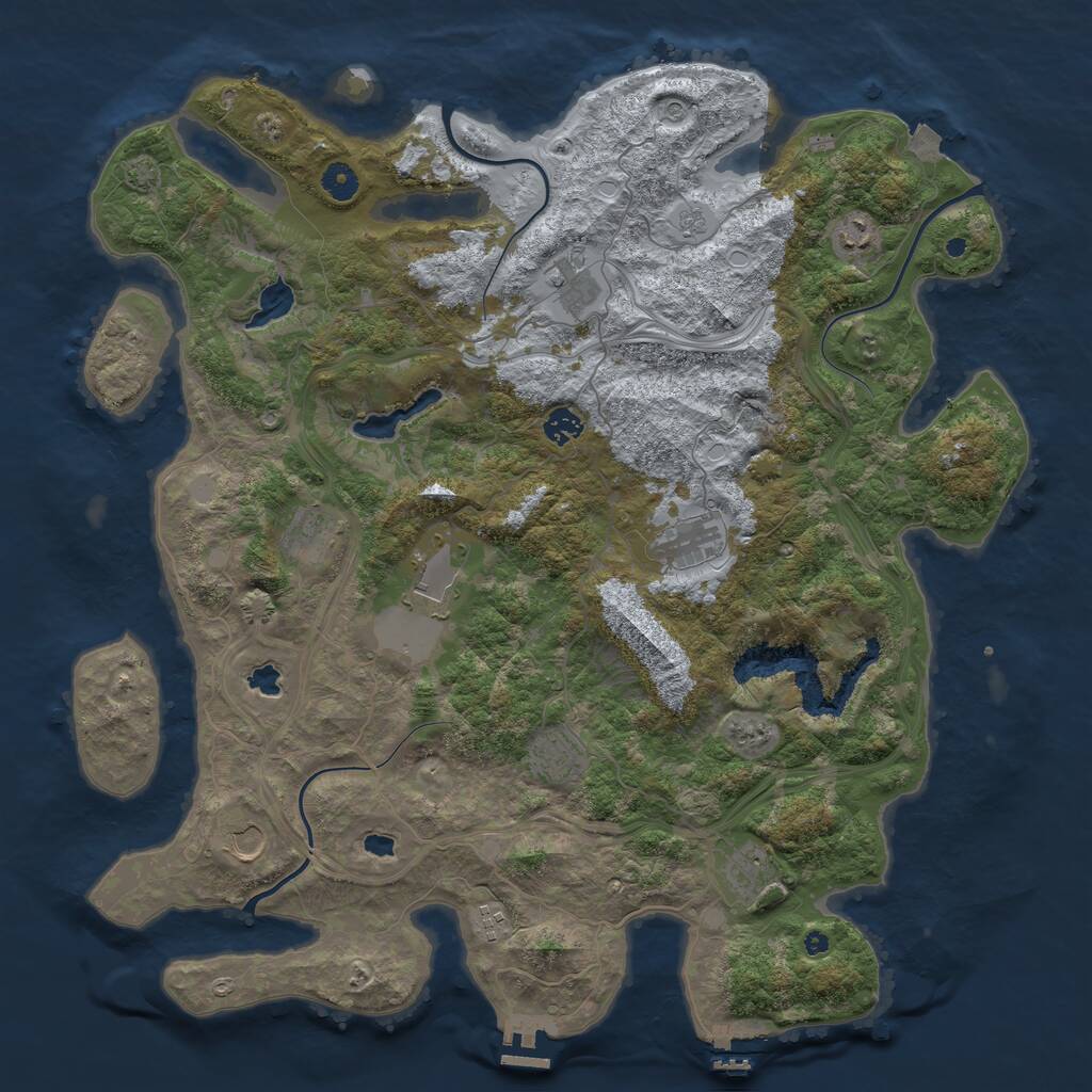 Rust Map: Procedural Map, Size: 4500, Seed: 1760258, 16 Monuments