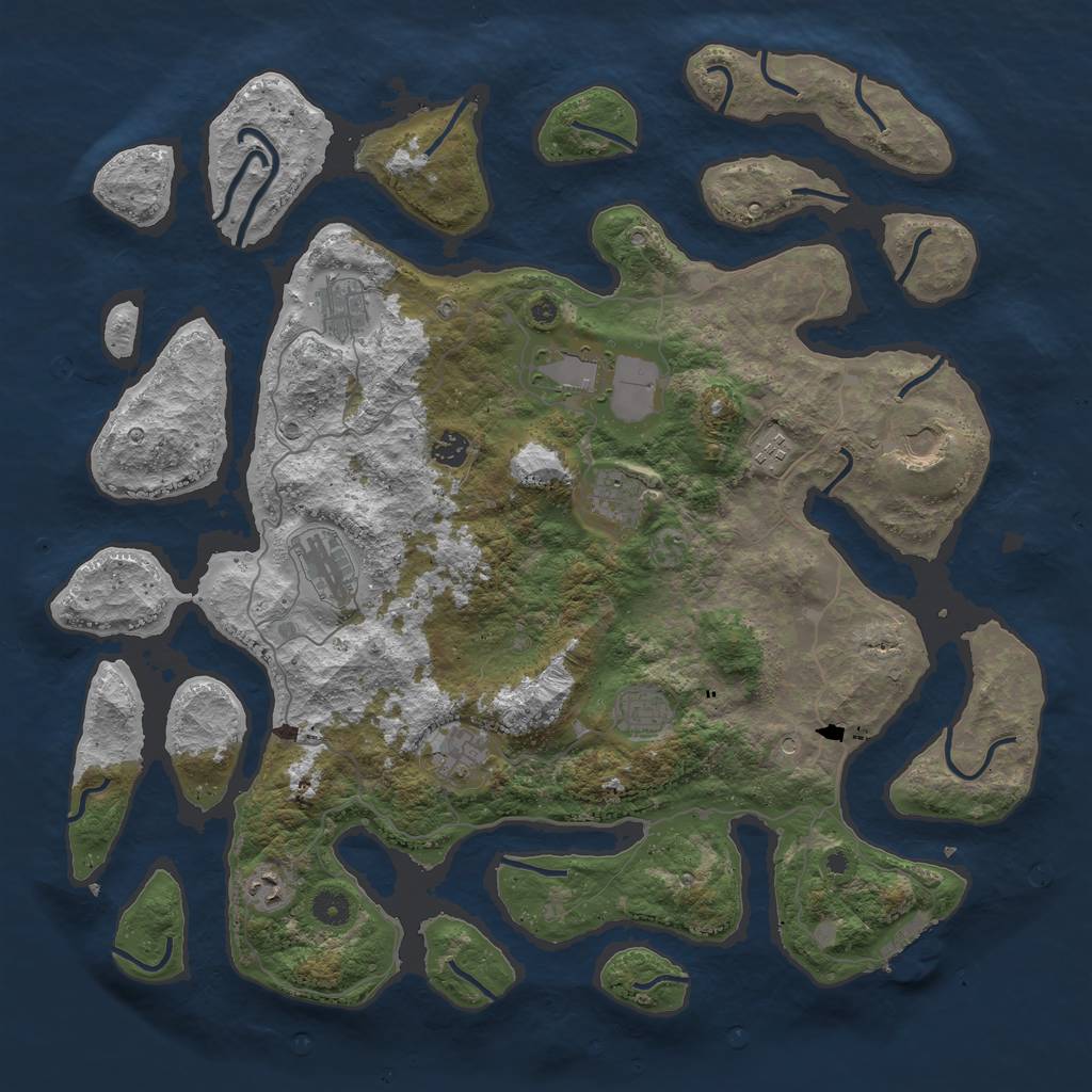 Rust Map: Procedural Map, Size: 4500, Seed: 20200731, 14 Monuments