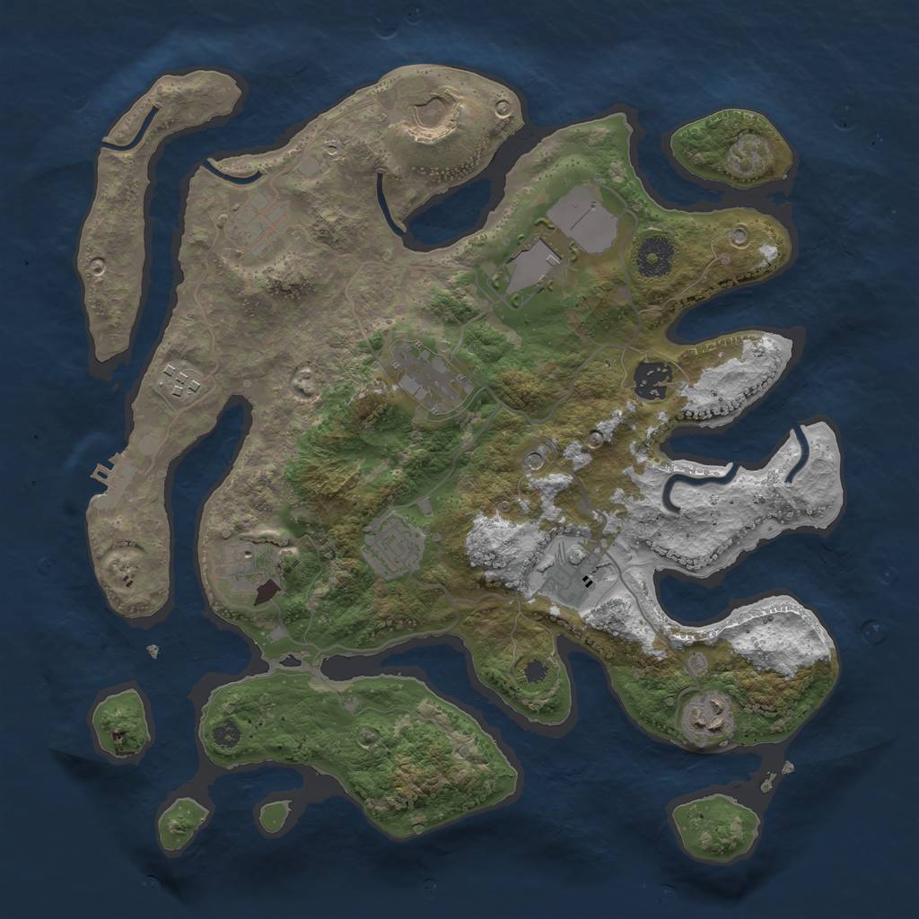 Rust Map: Procedural Map, Size: 3500, Seed: 2248, 14 Monuments