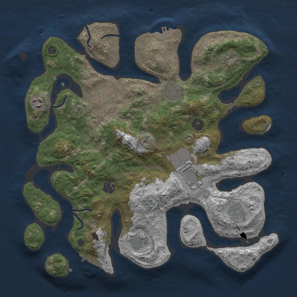 Rust Map: Procedural Map, Size: 3700, Seed: 284806736, 14 Monuments