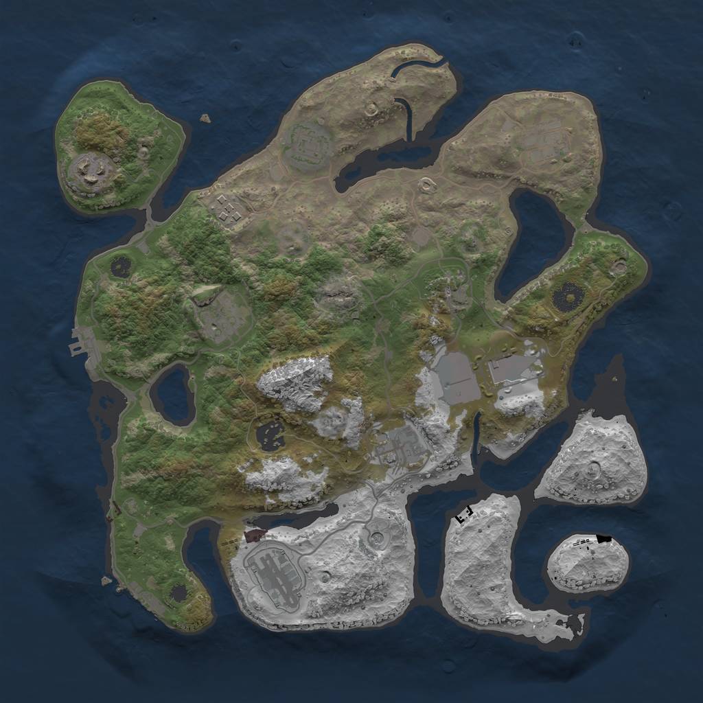 Rust Map: Procedural Map, Size: 3500, Seed: 573633515, 15 Monuments