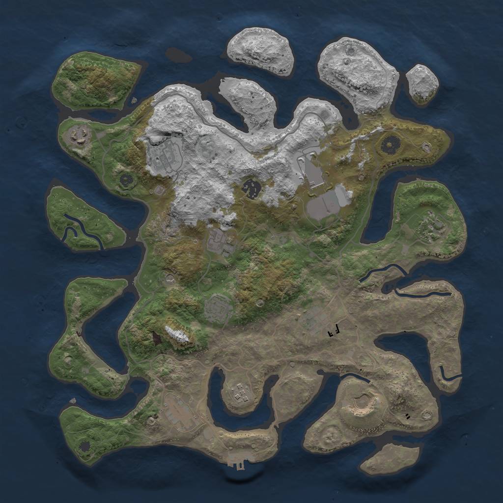 Rust Map: Procedural Map, Size: 4000, Seed: 354898, 15 Monuments